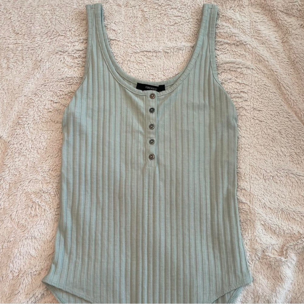 Women’s Teal Button-up Bodysuit